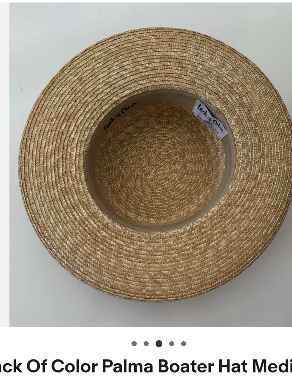 Lack Of Color Natural Straw Boater Hat - Medium - Picture 2 of 4